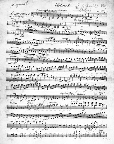 Sheet Music for the Overture to 